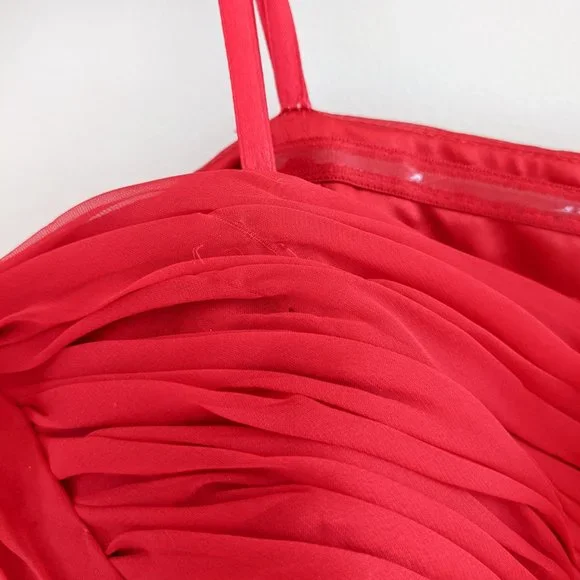Le Chateau Strapless Chiffon Dress, Red, Size M - Picture 8 of 8